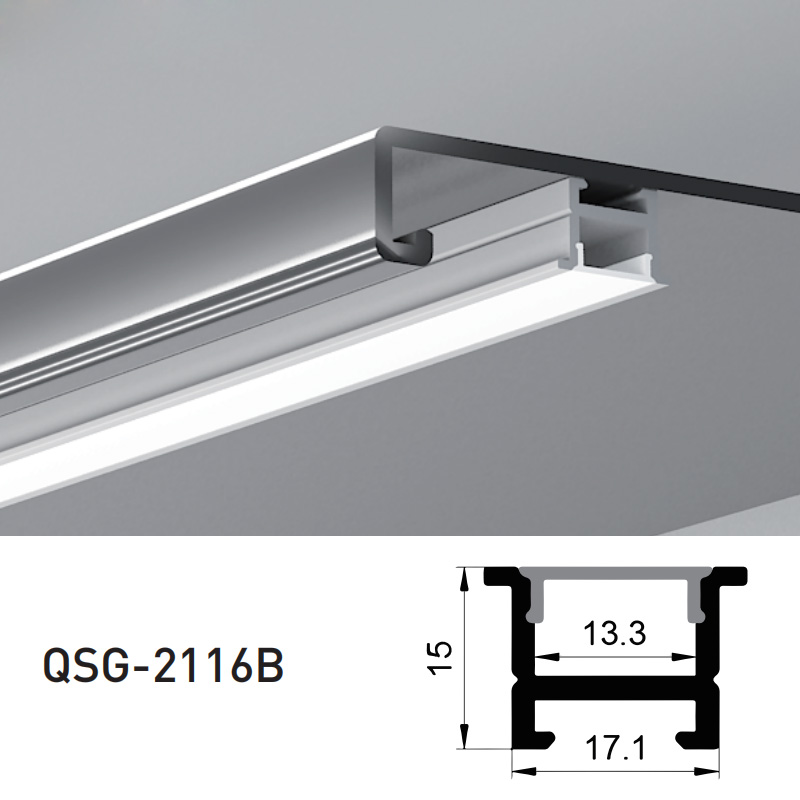 Aluminum LED Diffuser Strip With Flange For 12mm Tape Lights Aluminum LED Diffuser Strip With Flange For 12mm Tape Lights